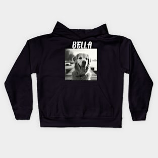 Bella, bootleg,  golden retriever puppy design for dog lovers Kids Hoodie